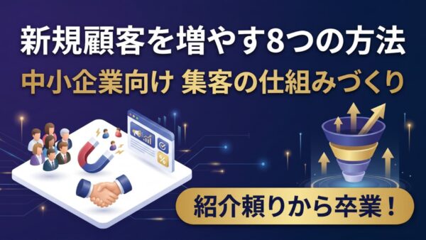 新規顧客を増やす方法8選｜中小企業が実践しやすい集客の仕組みづくり