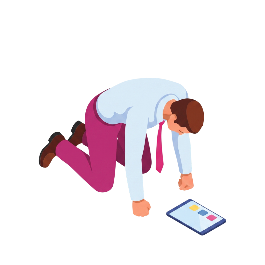 いい仕事をしていてもWebで見つけてもらえず、うなだれる男性